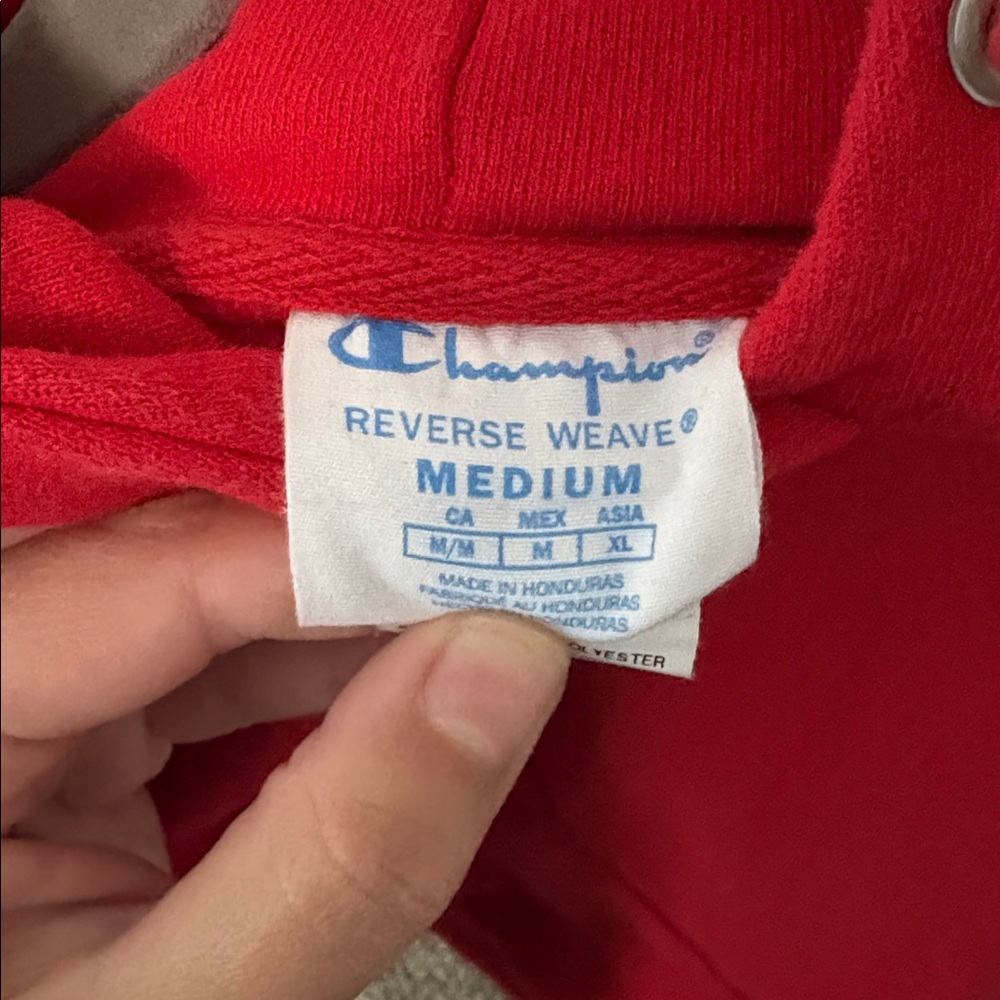Champion reverse weave women’s red hoodie size: M - Picture 4 of 6